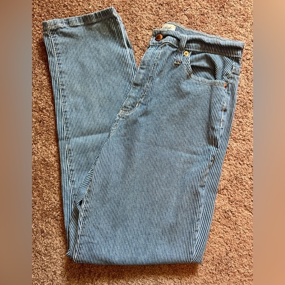 EUC Universal Thread Women's Blue Striped Boyfriend Jeans - Picture 4 of 6